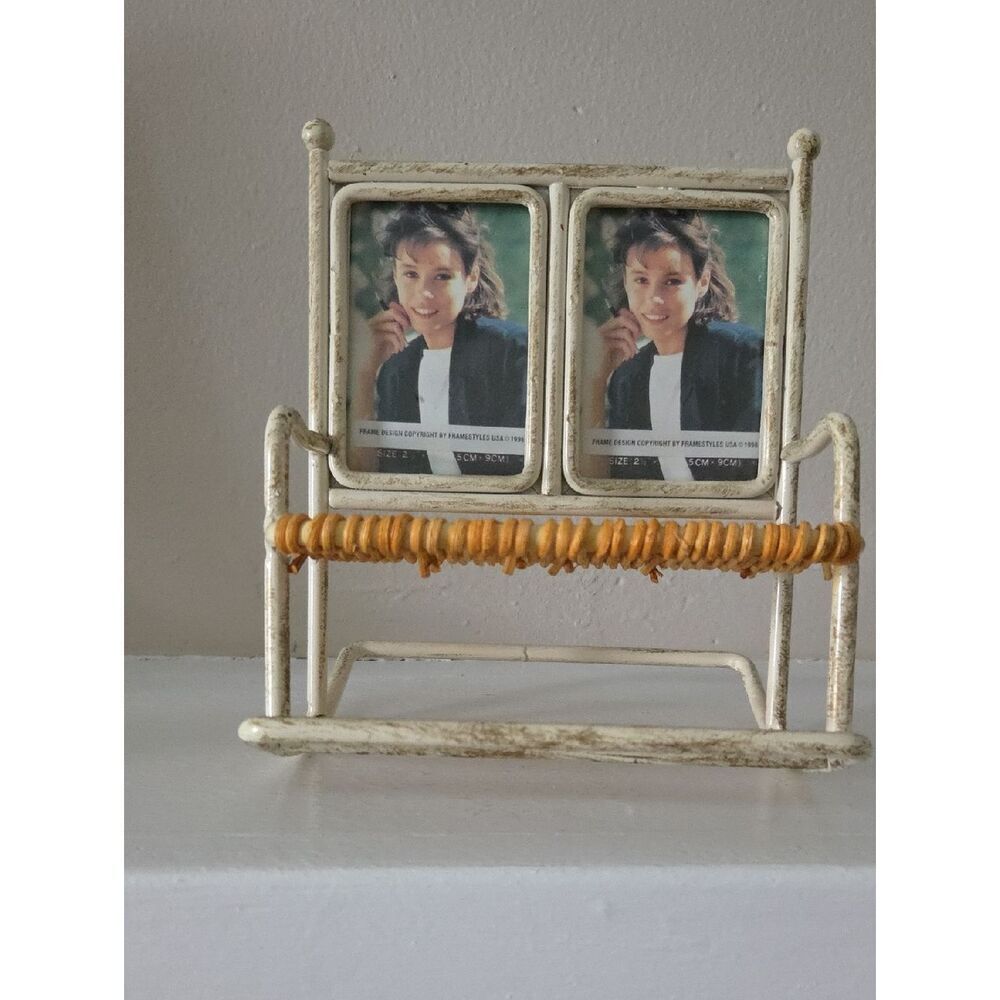 Vintage Double Photo Frame In Shape Of A Rocking Chair